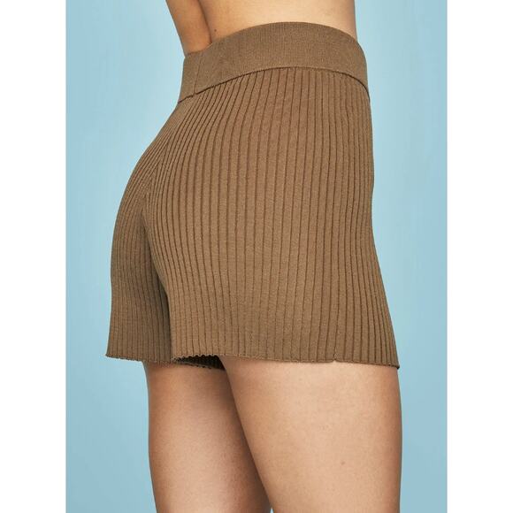 NWT Carbon38 Ribbed Lounge Shorts Brown Size M $128 retail - Picture 1 of 7